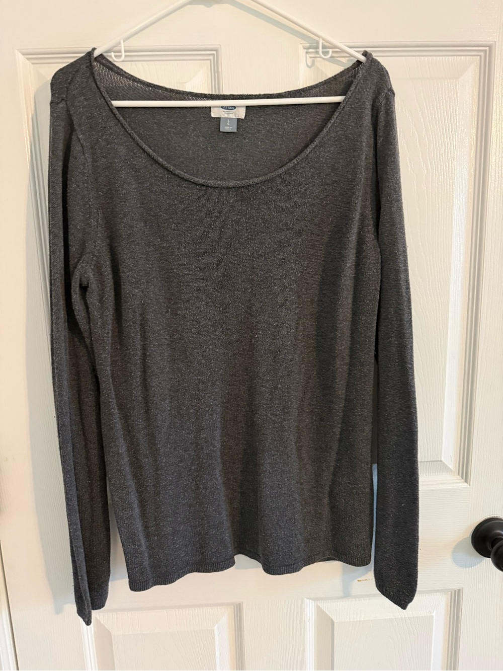 Old Navy Women's Long Sleeve Scoop Neck Top - Charcoal